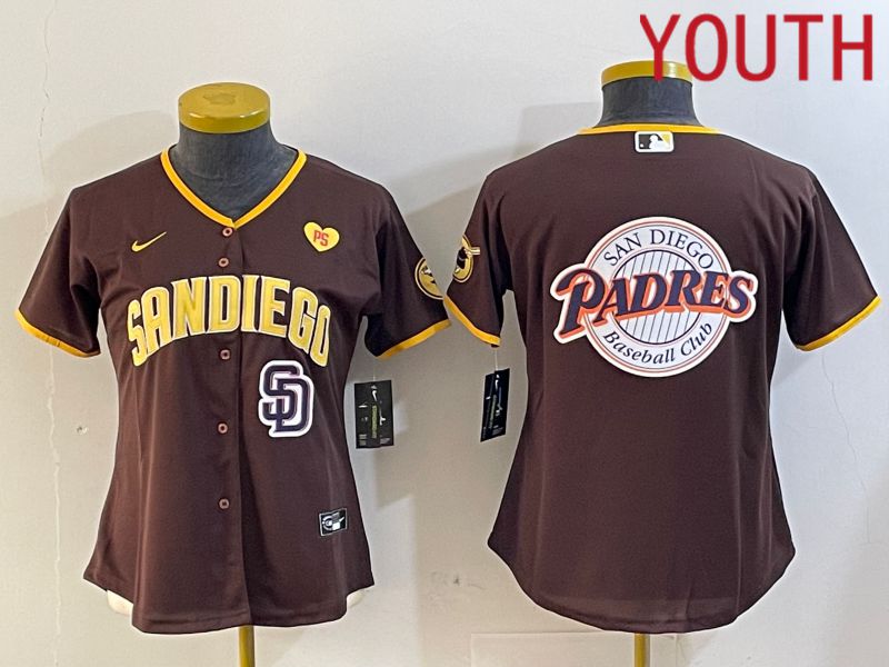 Youth San Diego Padres Blank Browm Game 2024 Nike MLB Jersey style 12->youth mlb jersey->Youth Jersey